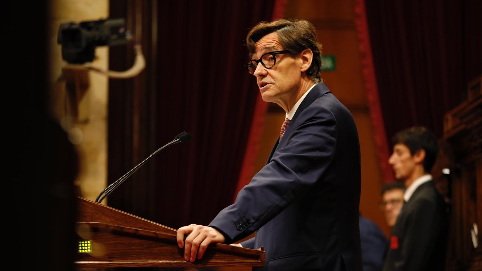 Salvador Illa al ple del Parlament