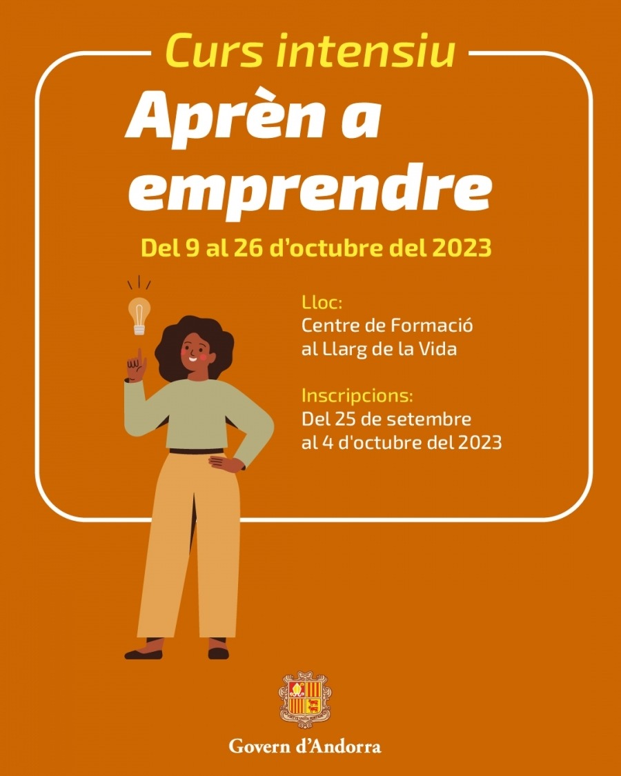 Cartell del curs 'Aprèn a emprendre'.